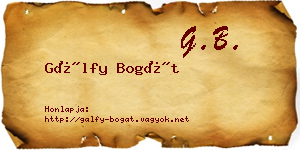 Gálfy Bogát névjegykártya